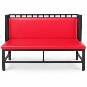 Red Upholstered Banquette Bench