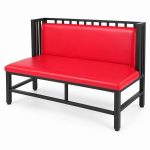 JYX-168 Red Upholstered Banquette Bench left 45-degree view