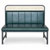JYX-169 Green Cane-Trimmed Channel-Back Bench