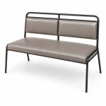 JYX-170 Taupe Upholstered Two-Seat Bench left 45-degree view