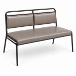 JYX-170 Taupe Upholstered Two-Seat Bench right 45-degree view