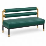 JYX-172 Green Dual-Rail Upholstered Banquette Bench left 45-degree view