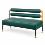 JYX-172 Green Dual-Rail Upholstered Banquette Bench right 45-degree view
