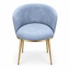 JYX-185 Blue Curved-Back Accent Chair