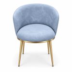 JYX-185 Blue Curved-Back Accent Chair front view