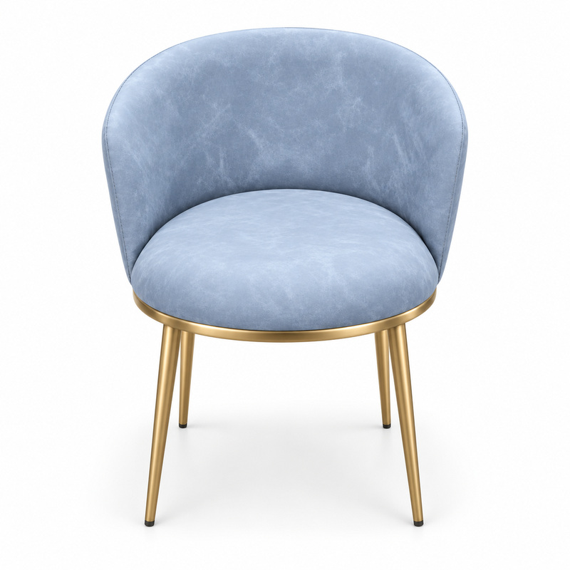 JYX-185 Blue Curved-Back Accent Chair