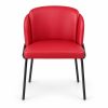 JYX-219 Red Upholstered Dining Armchair