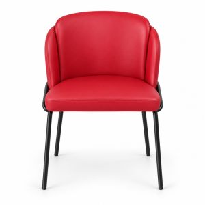 JYX-219 Red Upholstered Dining Armchair front view
