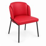 JYX-219 Red Upholstered Dining Armchair right 45-degree view