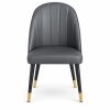 JYX-221 Gray Fluted High-Back Dining Chair