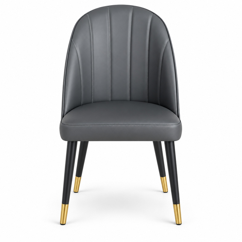 JYX-221 Gray Fluted High-Back Dining Chair