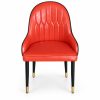 JYX-230 Red Diamond-Stitched High-Back Dining Chair