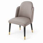 JYX-234 Taupe Upholstered Dining Armchair left 45-degree view