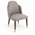 JYX-234 Taupe Upholstered Dining Armchair right 45-degree view
