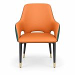 JYX-240 Orange and Green Dining Armchair front view