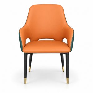 JYX-240 Orange and Green Dining Armchair front view
