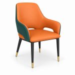 JYX-240 Orange and Green Dining Armchair right 45-degree view