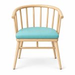 JYX-259 Turquoise Seat Spindle-Back Dining Armchair front view