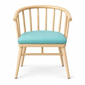 JYX-259 Turquoise Seat Spindle-Back Dining Armchair front view