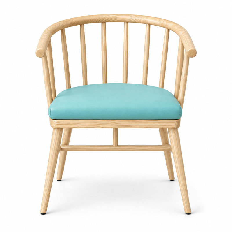JYX-259 Turquoise Seat Spindle-Back Dining Armchair