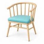 JYX-259 Turquoise Seat Spindle-Back Dining Armchair left 45-degree view