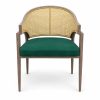 JYX-265 Green Seat Cane-Back Dining Armchair