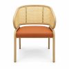 JYX-267 Tan Seat Curved Cane-Back Dining Chair