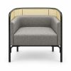 JYX-284 Gray Cane-Trimmed Lounge Armchair