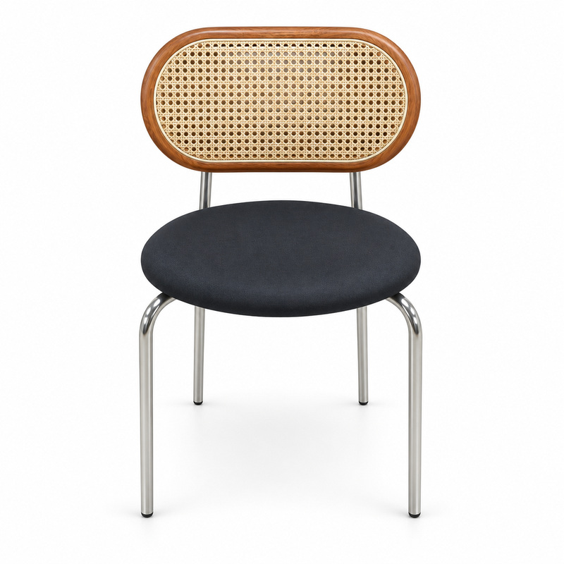 JYX-285 Black Seat Cane-Back Dining Chair