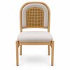 JYX-286 White Seat Classic Cane-Back Dining Chair