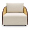 JYX-295 White Cushioned Cane-Side Lounge Chair