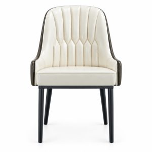 RH-3002A Ivory Channel-Tufted Banquet Chair — front view