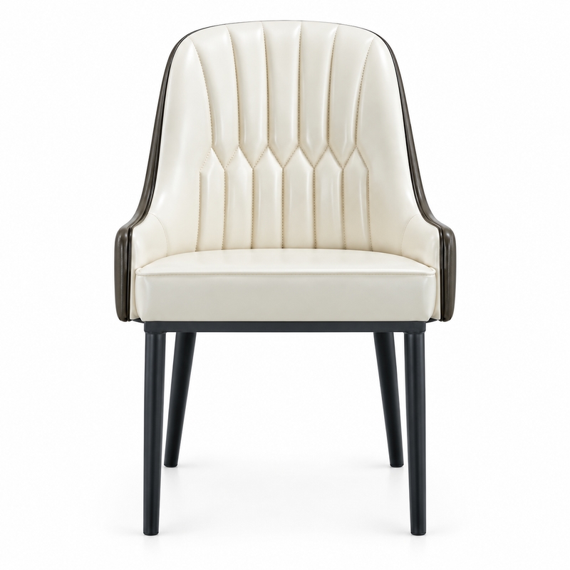 RH-3002A Ivory Channel-Tufted Banquet Chair