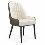 RH-3002A Ivory Channel-Tufted Banquet Chair — left 45 view