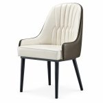 RH-3002A Ivory Channel-Tufted Banquet Chair — right 45 view