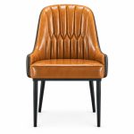 RH-3002B Caramel Channel-Tufted Banquet Chair — front view