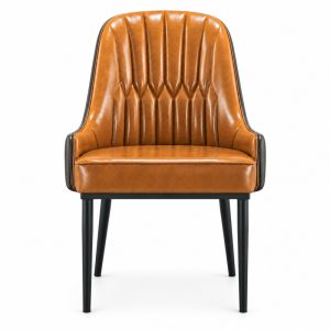 RH-3002B Caramel Channel-Tufted Banquet Chair — front view