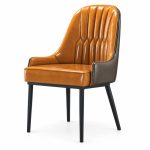 RH-3002B Caramel Channel-Tufted Banquet Chair — right 45 view