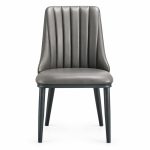 RH-3003 Gray Channel-Back Banquet Chair — front view