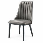 RH-3003 Gray Channel-Back Banquet Chair — right 45 view