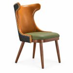 RH-3008 Caramel Wingback Banquet Chair — left 45 view