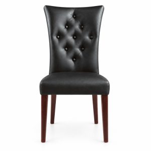 RH-5012 Black Button-Tufted Banquet Chair — front view