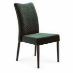 RH-5016 Green Patterned Banquet Chair — left 45 view