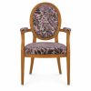 RH-6011 Patterned Oval-Back Arm Banquet Chair