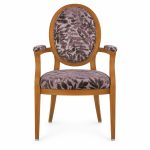 RH-6011 Patterned Oval-Back Arm Banquet Chair — front view