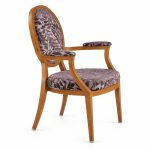 RH-6011 Patterned Oval-Back Arm Banquet Chair — left 45 view