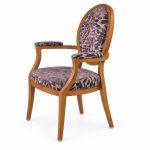 RH-6011 Patterned Oval-Back Arm Banquet Chair — right 45 view