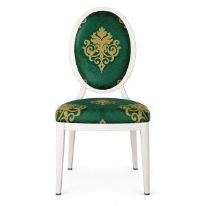 RH-6012 Green Ornamental Oval-Back Banquet Chair — front view