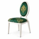 RH-6012 Green Ornamental Oval-Back Banquet Chair — right 45 view