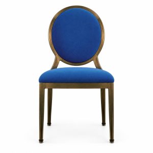RH-6015 Blue Oval-Back Banquet Chair — front view
